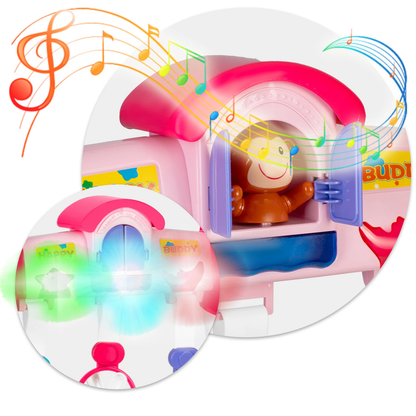 Jucarie interactiva pentru Bebelusi idealSTORE, Stimulare Senzoriala si Vizuala, Dezvolta Abilitati Motorii, Potrivit pentru Saltea de Joaca si Patut, Elemente Luminoase si Sonore