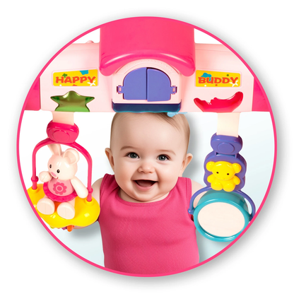 Jucarie interactiva pentru Bebelusi idealSTORE, Stimulare Senzoriala si Vizuala, Dezvolta Abilitati Motorii, Potrivit pentru Saltea de Joaca si Patut, Elemente Luminoase si Sonore