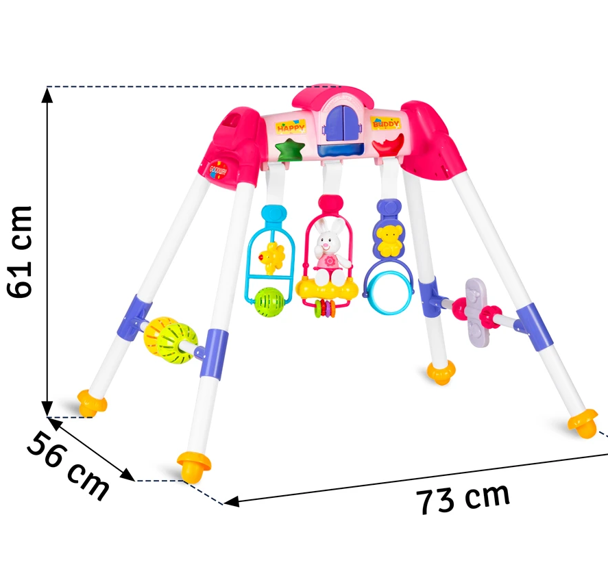 Jucarie interactiva pentru Bebelusi idealSTORE, Stimulare Senzoriala si Vizuala, Dezvolta Abilitati Motorii, Potrivit pentru Saltea de Joaca si Patut, Elemente Luminoase si Sonore