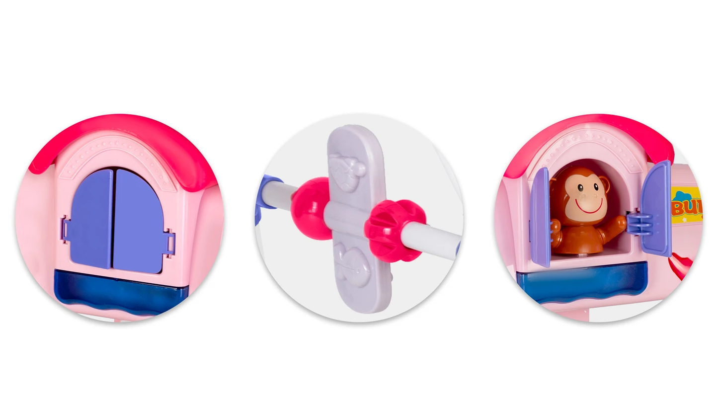 Jucarie interactiva pentru Bebelusi idealSTORE, Stimulare Senzoriala si Vizuala, Dezvolta Abilitati Motorii, Potrivit pentru Saltea de Joaca si Patut, Elemente Luminoase si Sonore