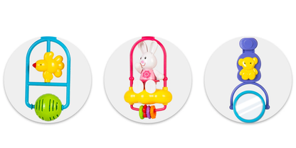 Jucarie interactiva pentru Bebelusi idealSTORE, Stimulare Senzoriala si Vizuala, Dezvolta Abilitati Motorii, Potrivit pentru Saltea de Joaca si Patut, Elemente Luminoase si Sonore