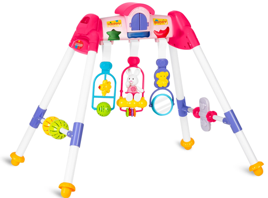 Jucarie interactiva pentru Bebelusi idealSTORE, Stimulare Senzoriala si Vizuala, Dezvolta Abilitati Motorii, Potrivit pentru Saltea de Joaca si Patut, Elemente Luminoase si Sonore