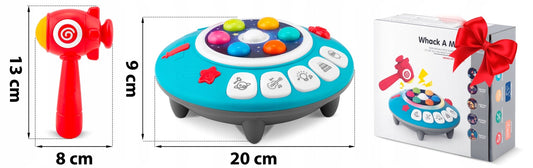 Jucarie copii Nava Spatiala OZN idealSTORE, cu Ciocan si Lumini, Melodii, Dezvolta Abilitati Motorii, Coordonarea Mana Ochi, Stimuleaza Imaginatia si Atentia, Butoane cu Lumini