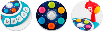 Jucarie copii Nava Spatiala OZN idealSTORE, cu Ciocan si Lumini, Melodii, Dezvolta Abilitati Motorii, Coordonarea Mana Ochi, Stimuleaza Imaginatia si Atentia, Butoane cu Lumini