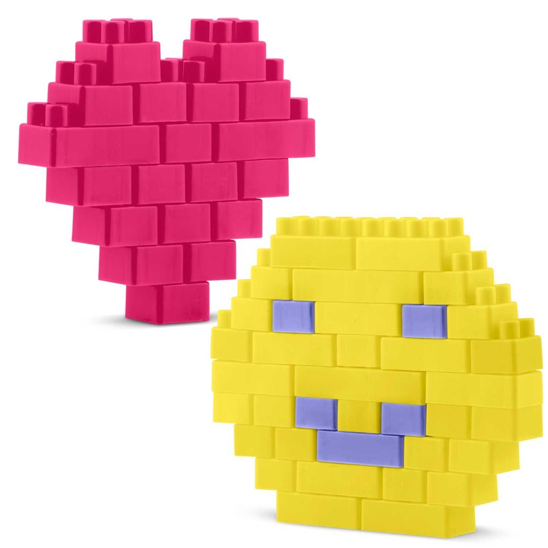 Set de Constructie idealSTORE PastelFun, 300 Piese in Culori Pastelate, Fara Margini Ascutite, Creativ, Dezvolta Abilitatile Motorii, Posibilitati de Constructie Nelimitate