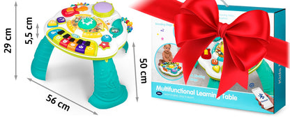 Masuta Interactiva Muzicala idealSTORE, Include Pian cu Diverse Melodii, Microfon, Panou Detasabil, Baterie Reincarcabila, Conectare cu Telefon prin Bluetooth, Volum Reglabil, Dezvolta Imaginatia Copilului