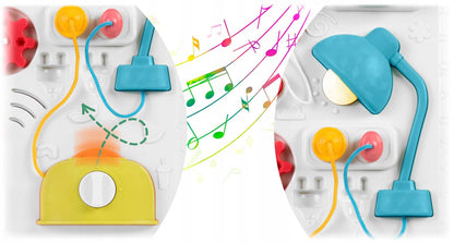 Masuta Interactiva Muzicala 5in1 idealSTORE, Include Pian Colarat cu Diverse Sunete, Panou Detasabil, Lampa Intermitenta cu Sunet, Volum Reglabil, Dezvolta Imaginatia Copilului