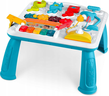 Masuta Interactiva Muzicala 5in1 idealSTORE, Include Pian Colarat cu Diverse Sunete, Panou Detasabil, Lampa Intermitenta cu Sunet, Volum Reglabil, Dezvolta Imaginatia Copilului