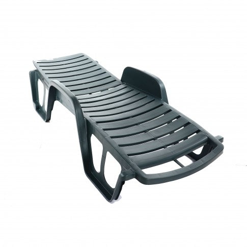 Sezlong Plaja idealStore, Structura Plastic, Verde, 192x71x100 cm