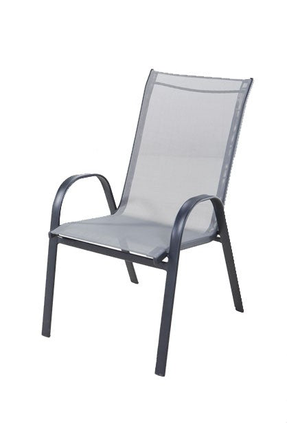 Scaun pentru gradina, 335,055, metal si textilen, culoare gri, comod, design elegant, 54 x 95 cm