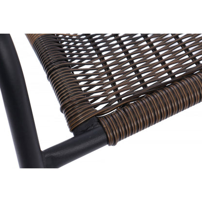 Set Masa pentru Gradina cu 2 Scaune idealSTORE ABEBBA BROWN, Metal+Ratan sintetic