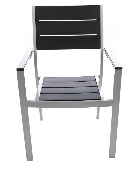 Set Masa Dreptunghiulara cu 6 Scaune pentru Terasa sau Gradina, Dimensiuni 150 x 90 x 73 cm, Structura Metalica, Usor de Intretinut si de Curatat, Rezistent la Actiunea Factorilor Atmosferici Nocivi si a Razelor UV