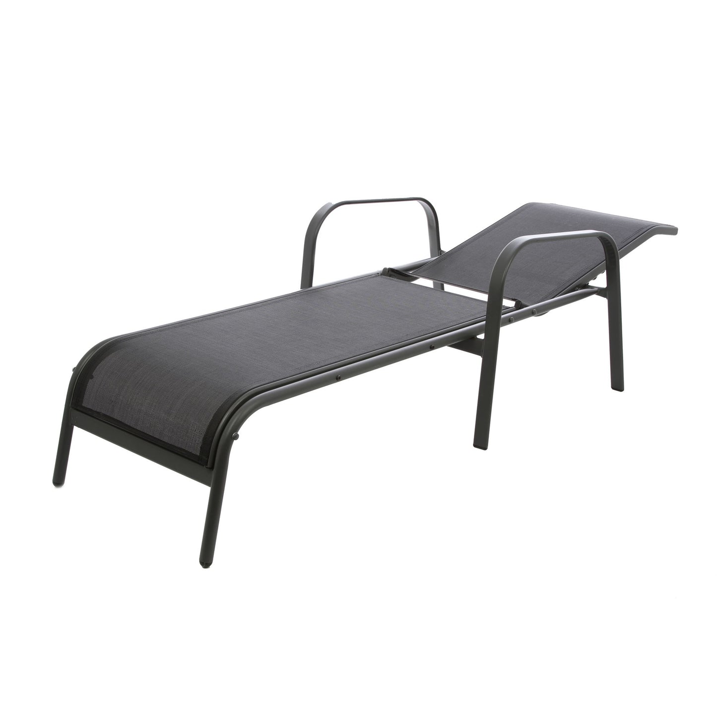 Sezlong plaja EASTL-001 structura metal negru 198 x 69 x 51 cm