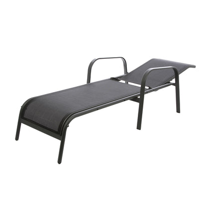Sezlong plaja EASTL-001 structura metal negru 198 x 69 x 51 cm