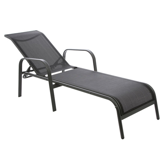 Sezlong plaja EASTL-001 structura metal negru 198 x 69 x 51 cm