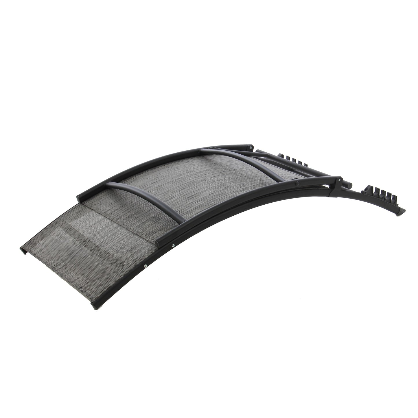 Sezlong plaja sau gradina, spatar reglabil, structura metalica, gri, 176 x 54.5 x 35/96 cm