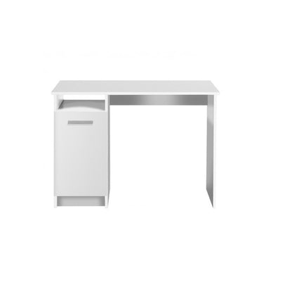 Birou calculator WHITE CLOUD idealSTORE, Dimensiuni 100 x 74.5 x 50 cm, Material PAL cu finisaj alb mat, prevazut cu raft, usa si 3 spatii pentru organizarea diferitelor articole si obiecte necesare, Culoare ALB