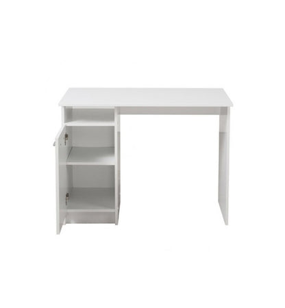 Birou calculator WHITE CLOUD idealSTORE, Dimensiuni 100 x 74.5 x 50 cm, Material PAL cu finisaj alb mat, prevazut cu raft, usa si 3 spatii pentru organizarea diferitelor articole si obiecte necesare, Culoare ALB