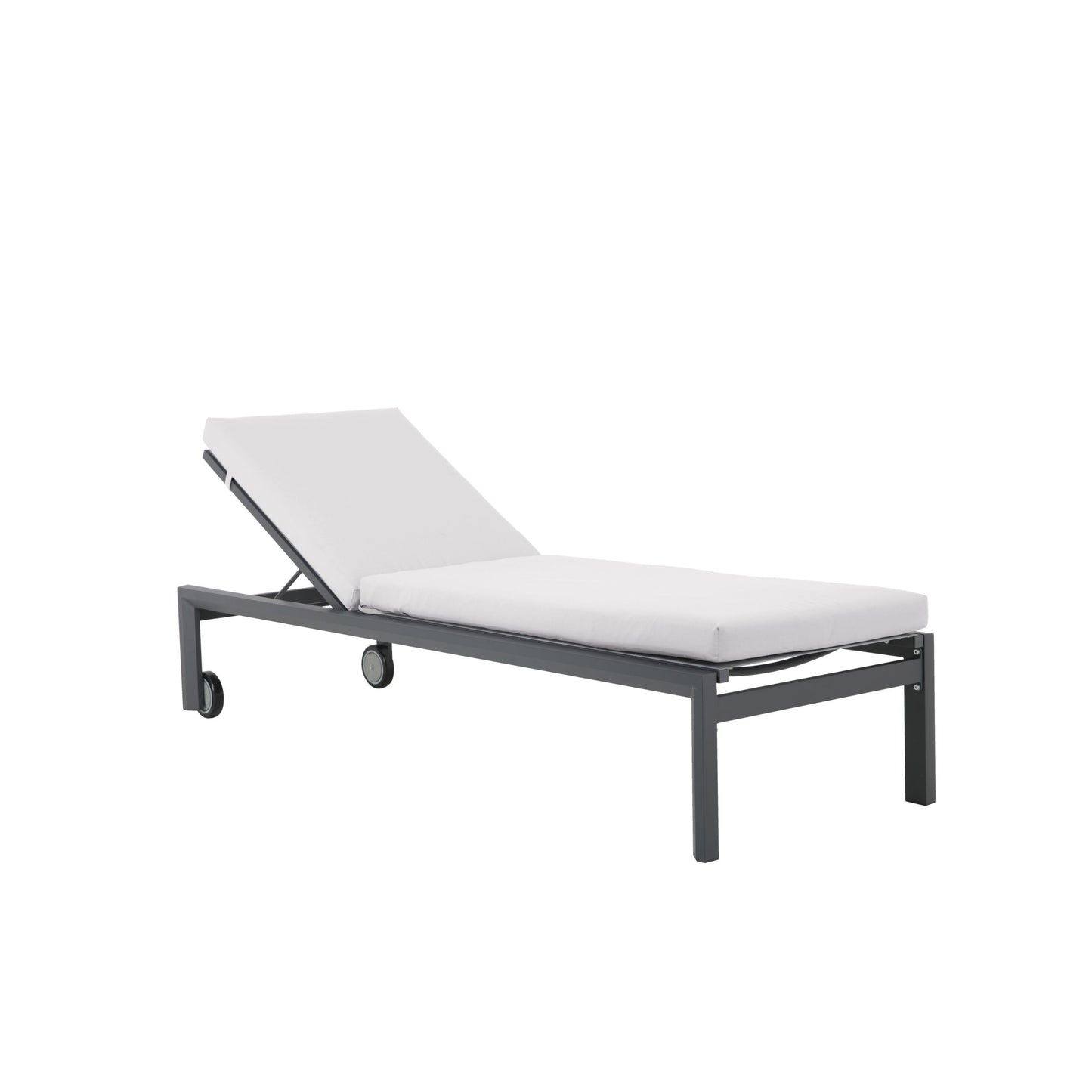 Sezlong Plaja idealStore, Spatar Reglabil, Inaltime Reglabila, Structura Aluminiu, Perna Poliester, Gri, 199x67.5x35.5/96 cm