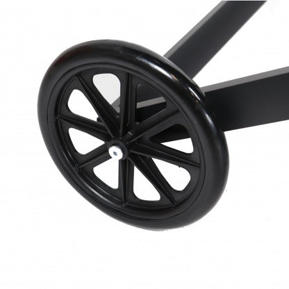 Sezlong Plaja idealStore, Structura Aluminiu, Spatar Reglabil, 2 Roti, Gri Inchis, 193x70x30/92.5 cm