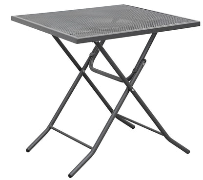 Set Masa Patrata, Plianta, cu 4 Scaune, pentru Gradina, Structura Metalica, Fabricata din Otel, Dimensiuni masa 70 x 70 x 70,5 cm, Ideala pentru Gradina, Balcon, Usor de Intretinut