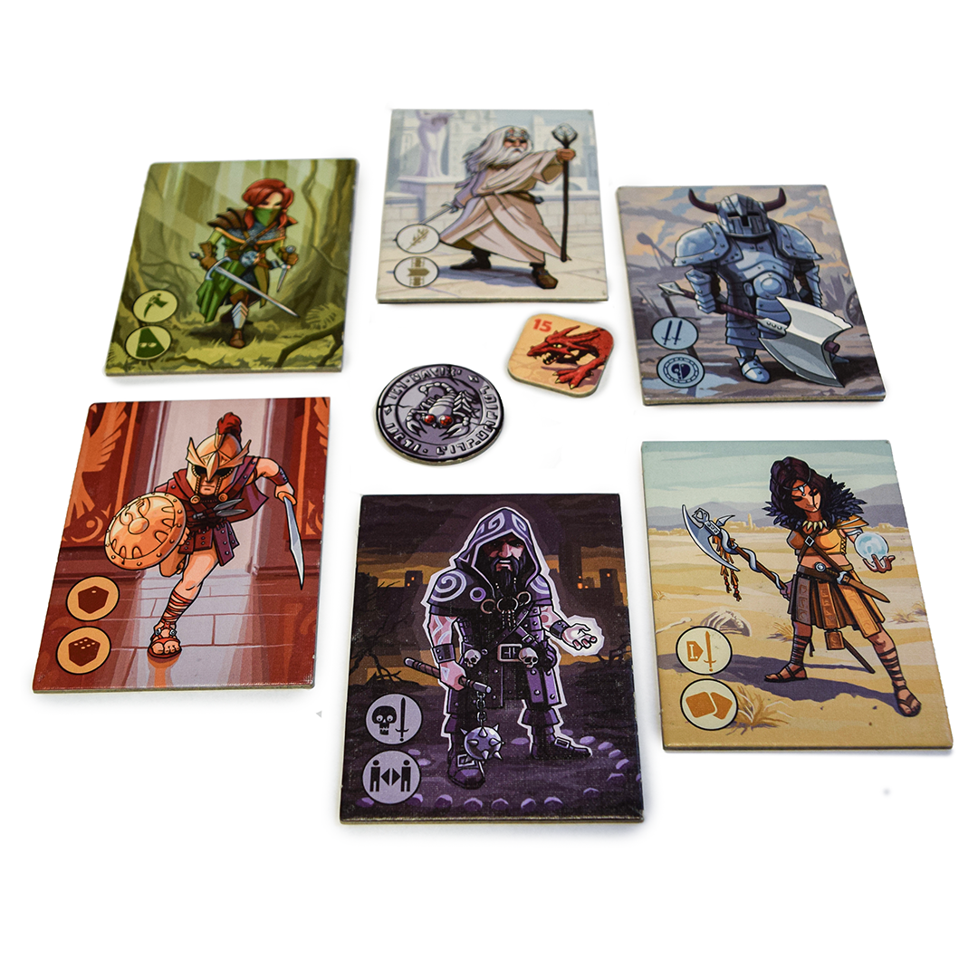 Joc de Societat-Karak idealSTORE, Include 80 de Catacombe, Figurine Eroi, Carti, Plase de Inventar, Jetoane Monstrii, Cufere, Schelete, Razboinici, Sobolani, Mumii, Zaruri, Manual Instructiuni