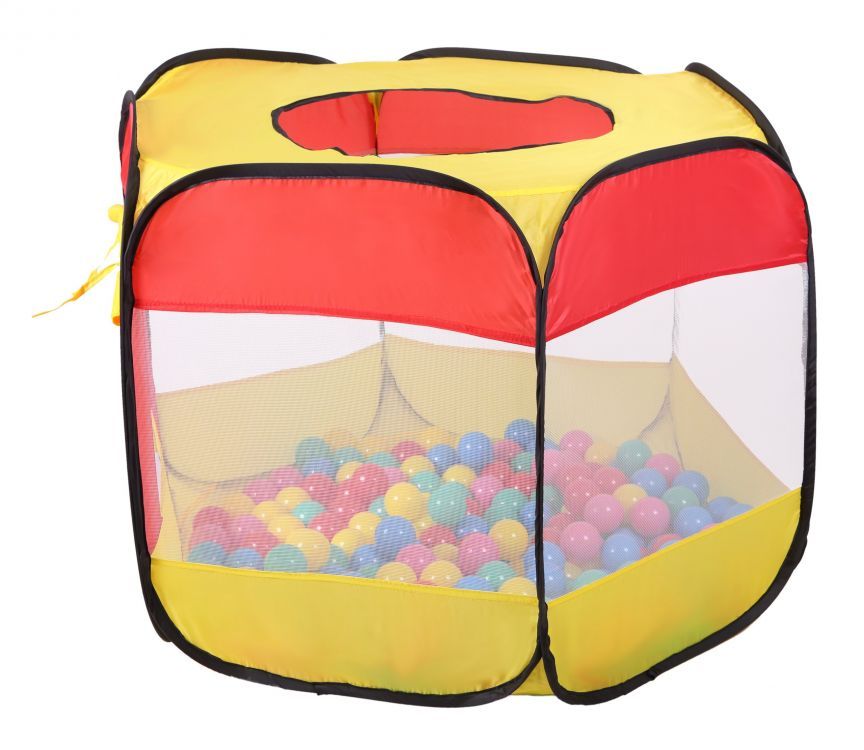 Cort de joaca pentru copii IDL Sweet Summer Fun ce garanteaza ore intregi de distractie, Dimensiune : 70cm Inaltime x 90 latime x 90 lungime, Usor de asamblat si montat, Fabricat din material sintectic si durabil alaturi de 100 BILE
