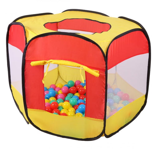 Cort de joaca pentru copii IDL Sweet Summer Fun ce garanteaza ore intregi de distractie, Dimensiune : 70cm Inaltime x 90 latime x 90 lungime, Usor de asamblat si montat, Fabricat din material sintectic si durabil alaturi de 100 BILE