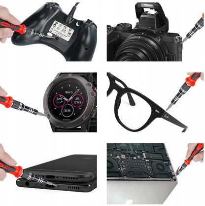 Set Surubelnite de Precizie idealStore 110 in 1, Material Crom Vanadiu, cu Magnetizor, Ventuza, Penseta, Carcasa cu Doua Fete, pentru Reparatia Dispozitivelor Electronice, Optice, Ceasornicarie