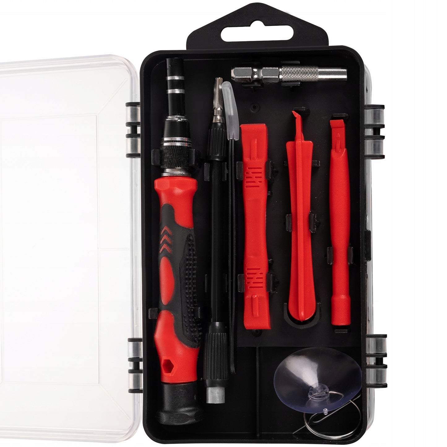 Set Surubelnite de Precizie idealStore 110 in 1, Material Crom Vanadiu, cu Magnetizor, Ventuza, Penseta, Carcasa cu Doua Fete, pentru Reparatia Dispozitivelor Electronice, Optice, Ceasornicarie