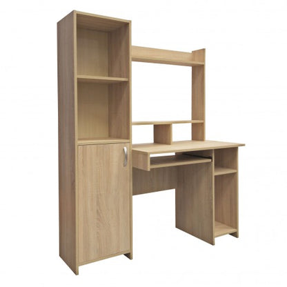 Birou calculator idealSTORE Ankara culoare Sonoma, conceput pentru perete si spatii inguste, dimensiune 130 x 160 x 51 cm, design modern, creeaza un ambient modern si primitor