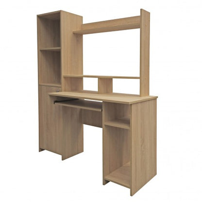 Birou calculator idealSTORE Ankara culoare Sonoma, conceput pentru perete si spatii inguste, dimensiune 130 x 160 x 51 cm, design modern, creeaza un ambient modern si primitor