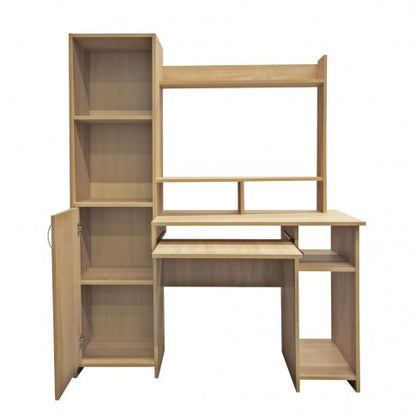 Birou calculator idealSTORE Ankara culoare Sonoma, conceput pentru perete si spatii inguste, dimensiune 130 x 160 x 51 cm, design modern, creeaza un ambient modern si primitor