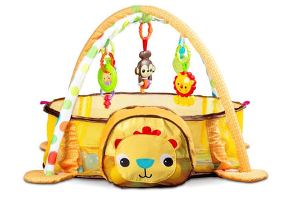 Centru de activitati interactiv IDL, Micul Leu cu 30 de bile colorate, Accesorizat cu jucarii simbolice in miscare, Permite dezvoltarea imaginatiei si stimuleaza capacitatea de concentrare a micutilor, Galben