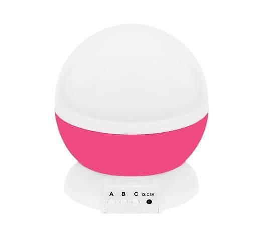 Lampa cu proiector Ideal Store cu baterie, Proiectarea stelelor pentru o adormire rapida a copilului, Perfect pentru camera copiilor, Roz