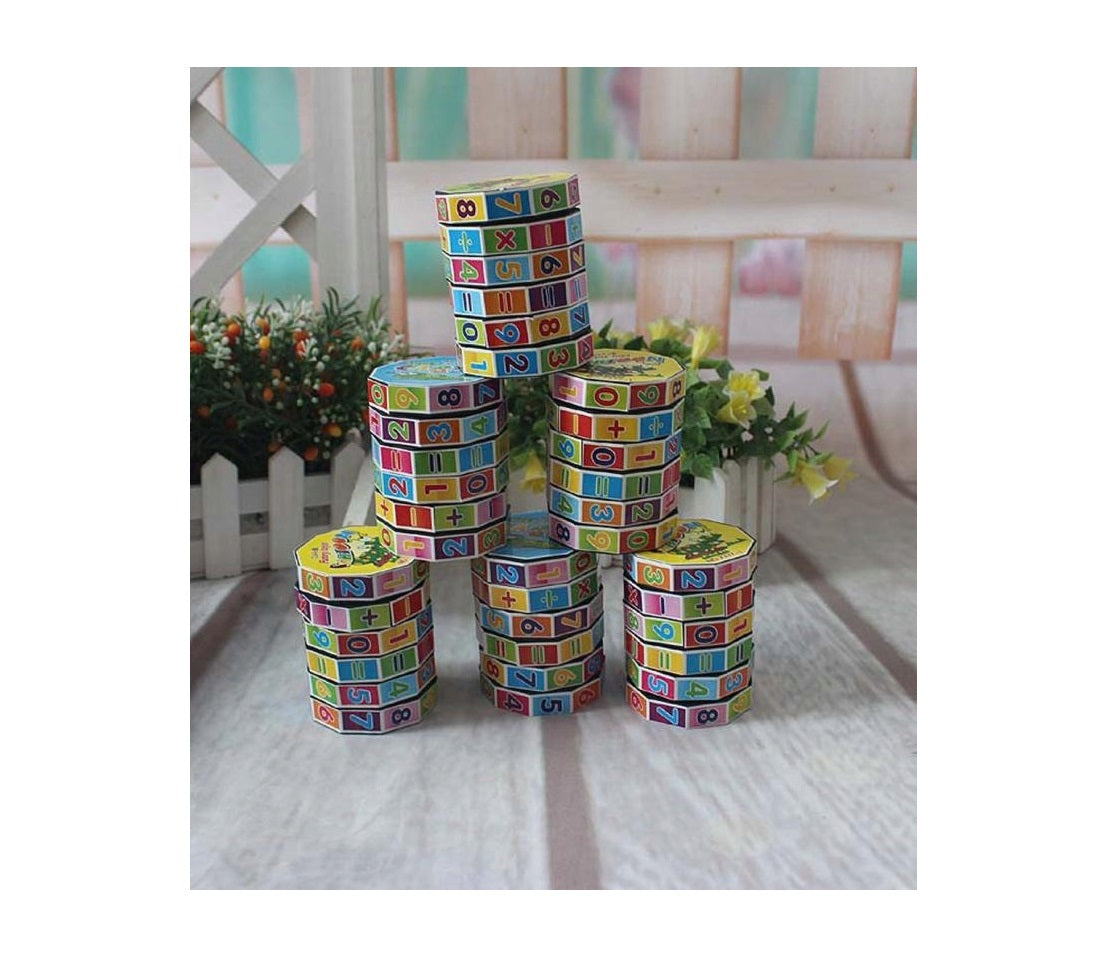 Joc educativ tip cilindru matematic IDL, Echipament simplu pentru cei mici pentru a practica adunarea, scaderea, inmultirea si impartirea, Conceput pentru a consolida operatiile matematice simple, Multicolor