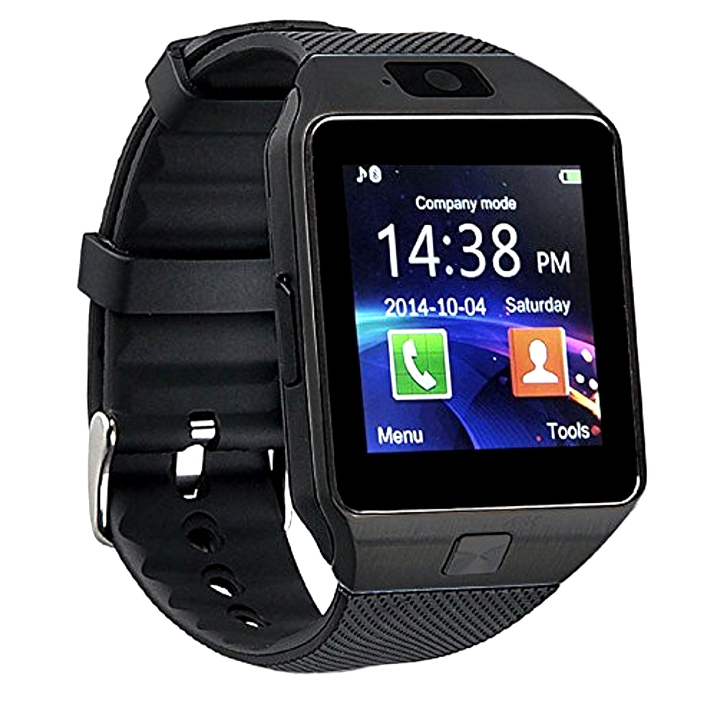 Smartwatch Metalic cu Telefon-micro sim IDL-90 S+, Card Micro-SD, Bluetooth, Touchscreen, WhatsApp, Notificari, Camera 1,3 MPX, Monitorizare Somn, Sedentarism, Anti-pierdere, Browser, Facebook, Black