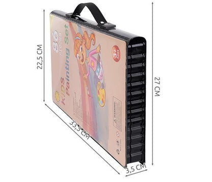 Set pentru pictura 86 piese cu geanta inclusa, Iso Trade, Negru