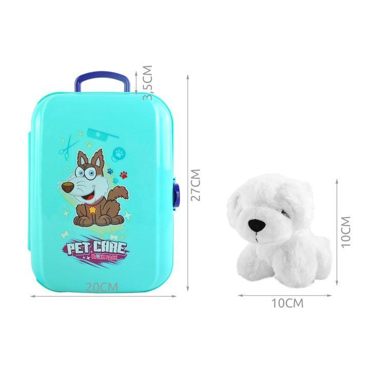 Kit de infrumusetare pentru Catelus idealStore Fashion Dog, cu Perie, Uscator, Foarfece, dezvolta Responsabilitatea si Ingrijirea Animalutelor de Companie