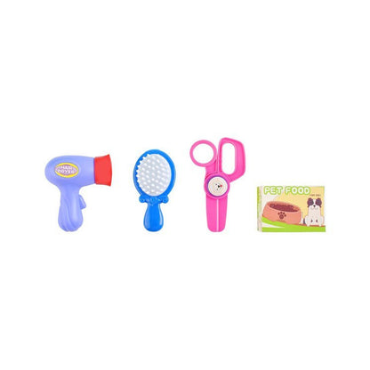 Kit de infrumusetare pentru Catelus idealStore Fashion Dog, cu Perie, Uscator, Foarfece, dezvolta Responsabilitatea si Ingrijirea Animalutelor de Companie