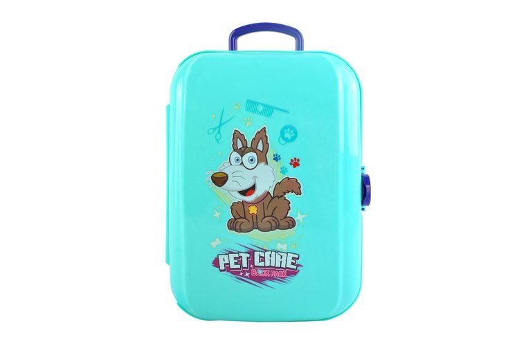 Kit de infrumusetare pentru Catelus idealStore Fashion Dog, cu Perie, Uscator, Foarfece, dezvolta Responsabilitatea si Ingrijirea Animalutelor de Companie