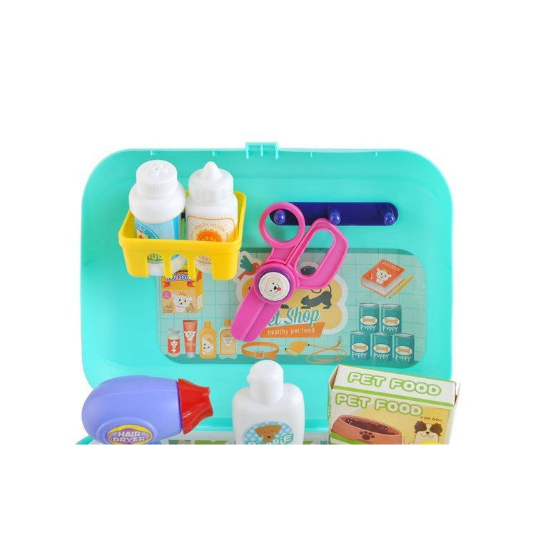 Kit de infrumusetare pentru Catelus idealStore Fashion Dog, cu Perie, Uscator, Foarfece, dezvolta Responsabilitatea si Ingrijirea Animalutelor de Companie