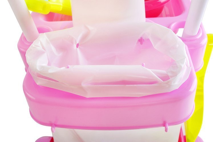 Carucior Profesional pentru Curatenie idealStore Cleaning Toys, cu Perie, Mop, Storcator, Galeata, Saci, Dezvolta Abilitatile Manuale si de Coordonare