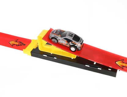 Circuit cu lansator si masinuta de jucarie, pista cu x 2 bucle si 2 masini, lungime pista 165 cm