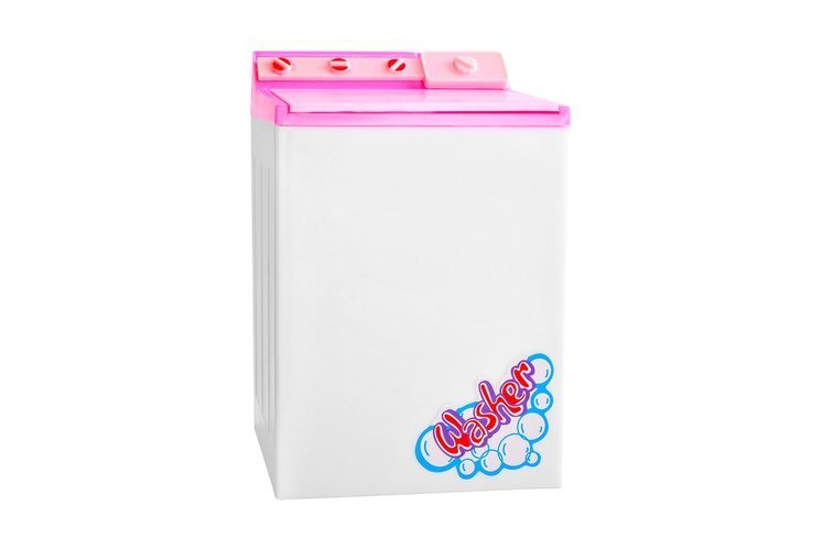 Set complet pentru papusi 'ISP Laundry Clean', cu Masina de Spalat Rufe, Uscator de Haine, Suport Umerase, Masa de Calcat, Fier de Calcat, Cos de Rufe