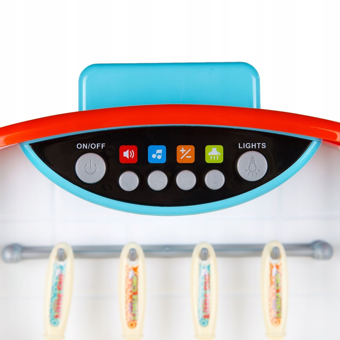 Bucatarie MULTIFUNCTIONALA IDL Candy Pink, 95 CM Inaltime, Efecte luminoase si sonore, Dotata cu accesorii simbolice: aragaz, frigider, cuptor, vesela, produse alimentare, Maro