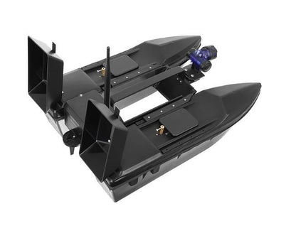 Barca idealSTORE de pescuit, Plantat momeala cu telecomanda, Dimensiuni 50 x 35 x 23 cm, Include 2 cuve, telecomanda, antena detasabila, Autonomie 500m, Baterie 5200mH/ 7,4V x2