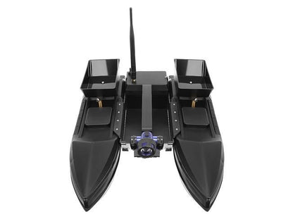 Barca idealSTORE de pescuit, Plantat momeala cu telecomanda, Dimensiuni 50 x 35 x 23 cm, Include 2 cuve, telecomanda, antena detasabila, Autonomie 500m, Baterie 5200mH/ 7,4V x2