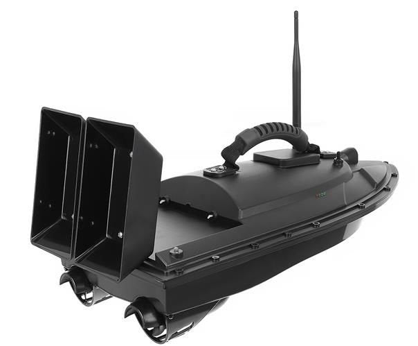 Barca idealSTORE de pescuit Dimensiuni 55 x 27 x 16 cm, Include telecomanda, antena detasabila, baterie, Autonomie 300m, Baterie 5200AH/ 7,4V, Timp de lucru 2,5h, Semnalizare lumina