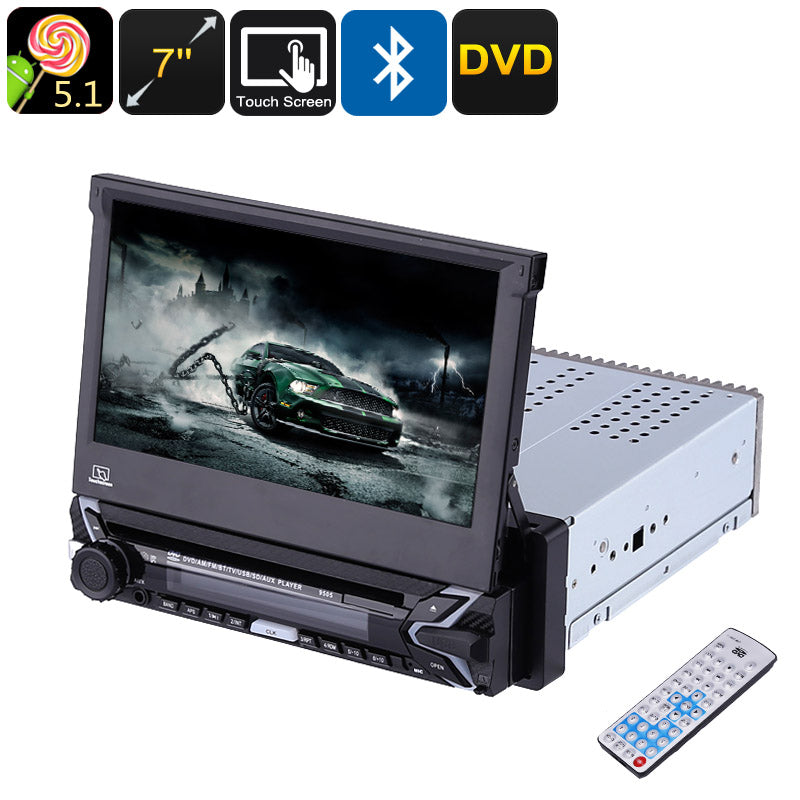 DVD Media Player 7', cu touchscreen, MP3, MP4, bluetooth, 1 Din, ecran detasabil, telecomanda, 16Gb